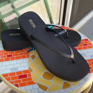 MICHAEL Michael Kors Lilo Logo Wedge Flip Flop Sandals
